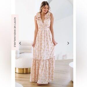 HAZEL & OLIVE Peach of My Heart Maxi Gown
